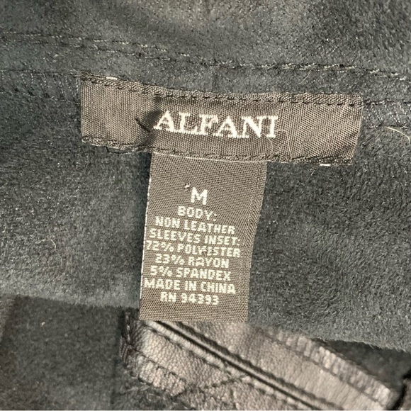 ALFANI Faux Leather and Suede Feel Waterfall Open Front Jacket - Picture 13 of 13